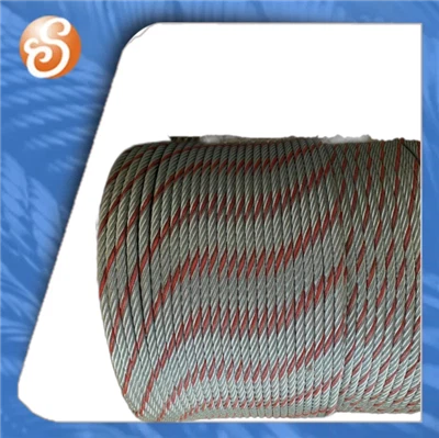 6x37+FC スチールワイヤーロープ 木製リール レッドストランド